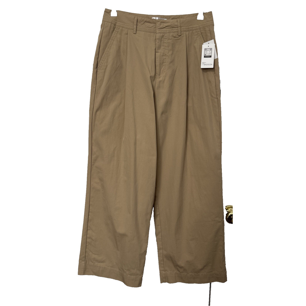 89th & Madison Women's 10 Safari Khaki Wide Leg Baggy Chino Pants Urban Y2K NWT